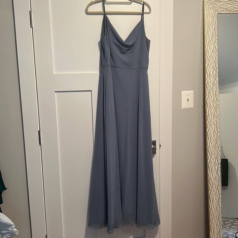 Dusty blue bridesmaid dress